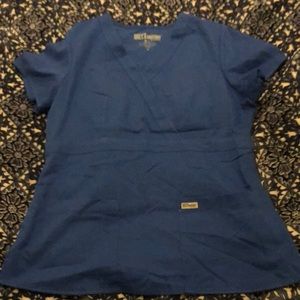 Greys Anatomy scrub top royal blue